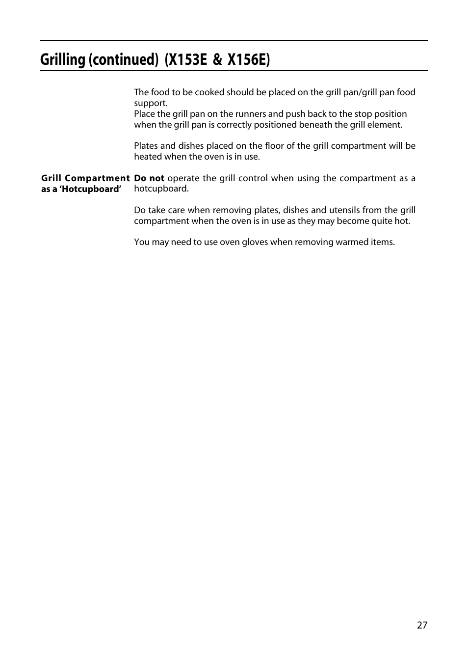 Creda X156E User Manual | Page 27 / 40