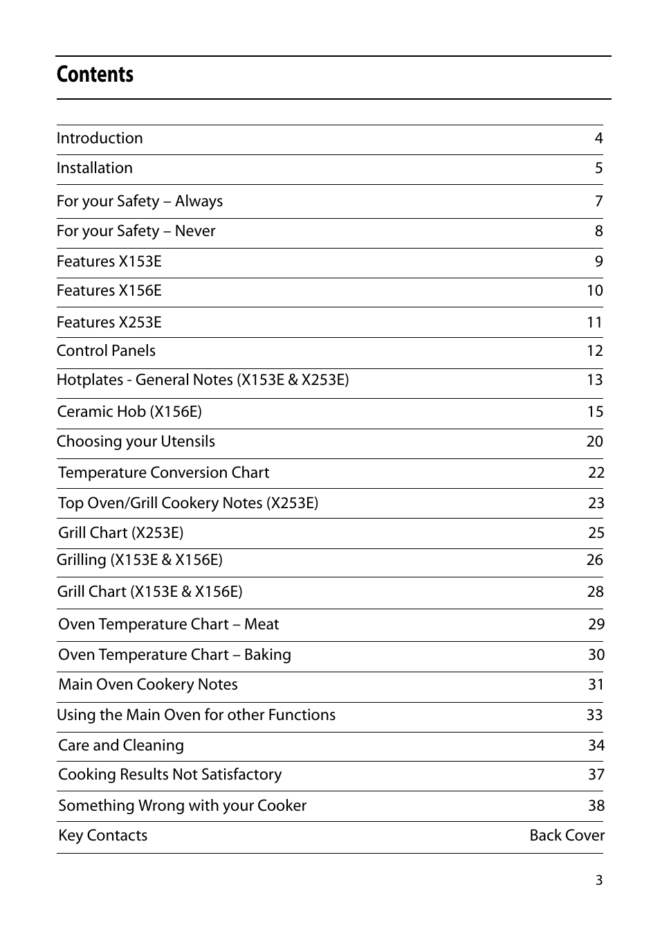 Creda X156E User Manual | Page 3 / 40