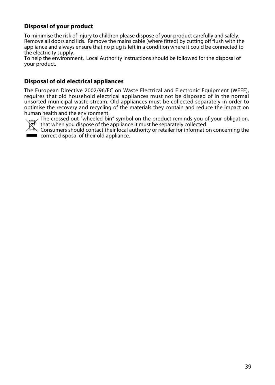 Creda X156E User Manual | Page 39 / 40