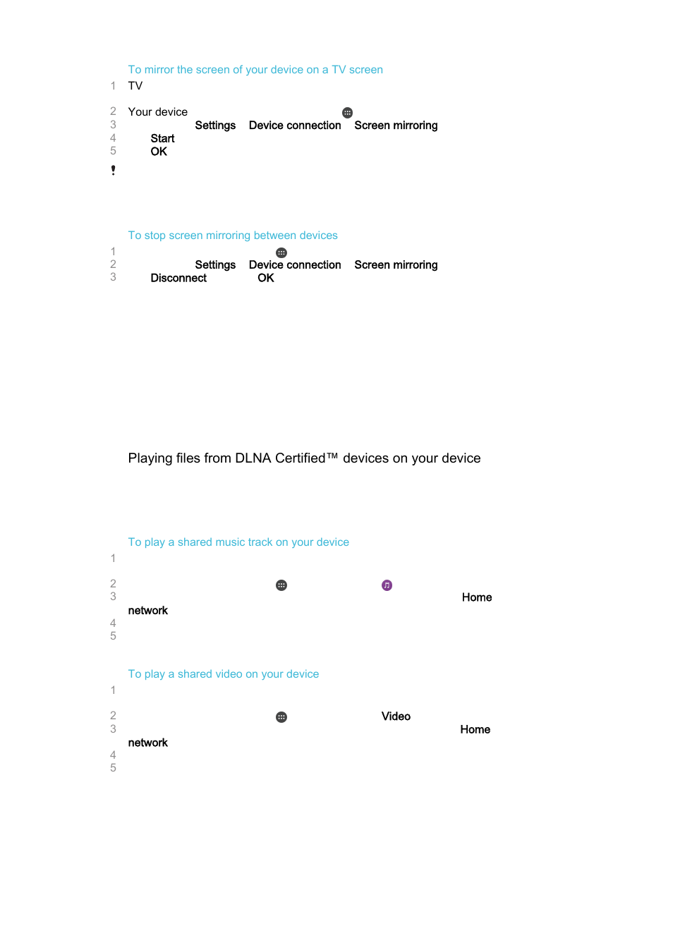 Sharing content with dlna certified™ devices | Sony Xperia Z4 Tablet SGP771 User Manual | Page 110 / 135