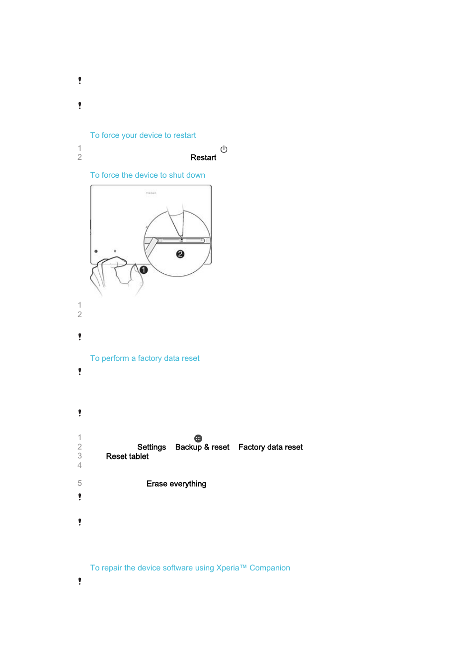 Sony Xperia Z4 Tablet SGP771 User Manual | Page 133 / 135