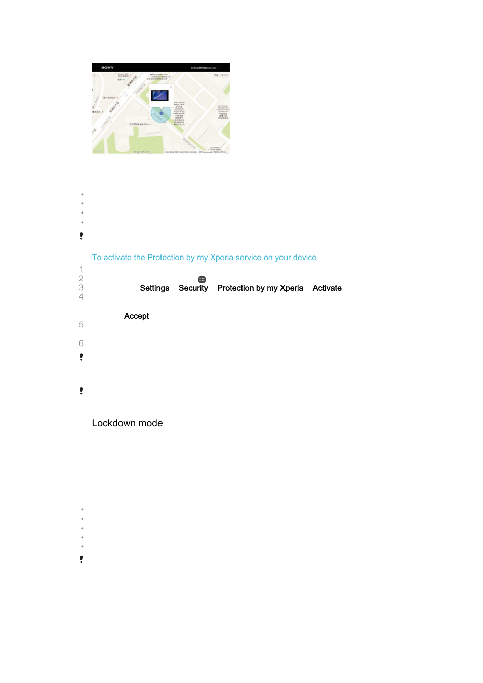 Finding a lost device | Sony Xperia Z4 Tablet SGP771 User Manual | Page 20 / 135
