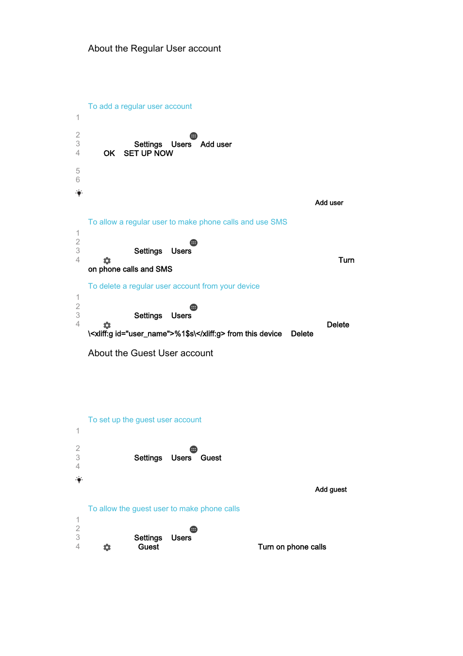 Sony Xperia Z4 Tablet SGP771 User Manual | Page 55 / 135