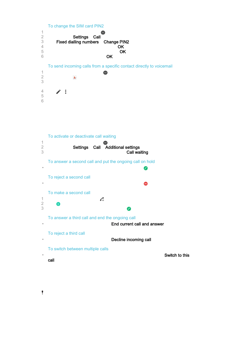 Multiple calls, Conference calls, Multiple calls conference calls | Sony Xperia Z4 Tablet SGP771 User Manual | Page 66 / 135