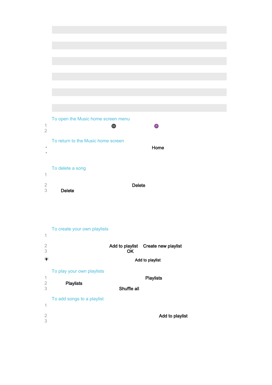 Playlists | Sony Xperia Z4 Tablet SGP771 User Manual | Page 83 / 135