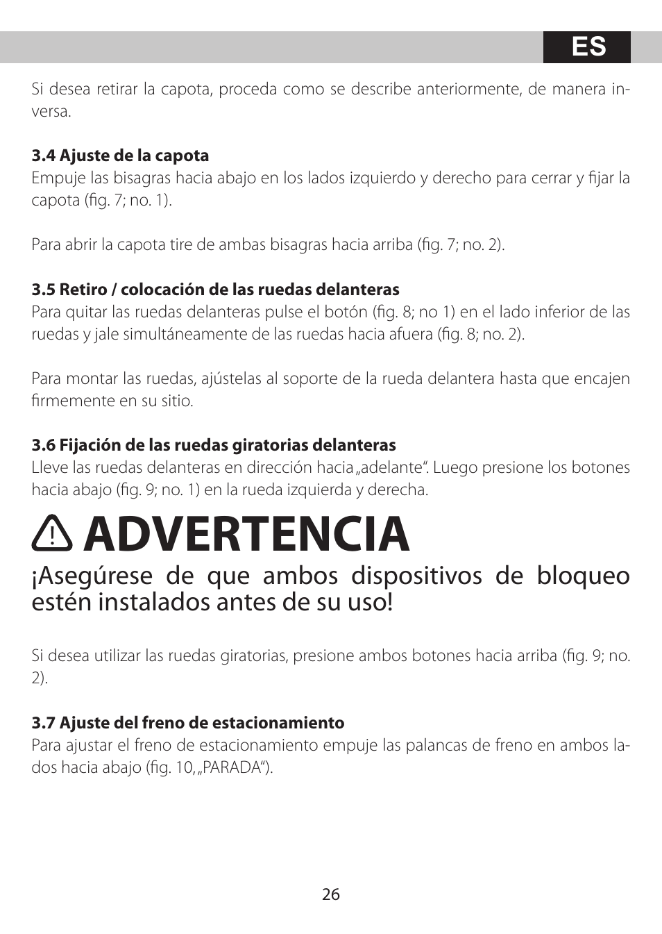 Advertencia | Kiddy City'n move User Manual | Page 26 / 35