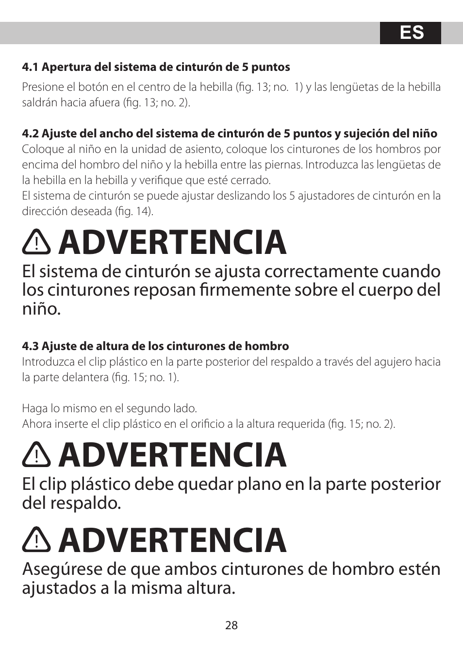 Advertencia | Kiddy City'n move User Manual | Page 28 / 35