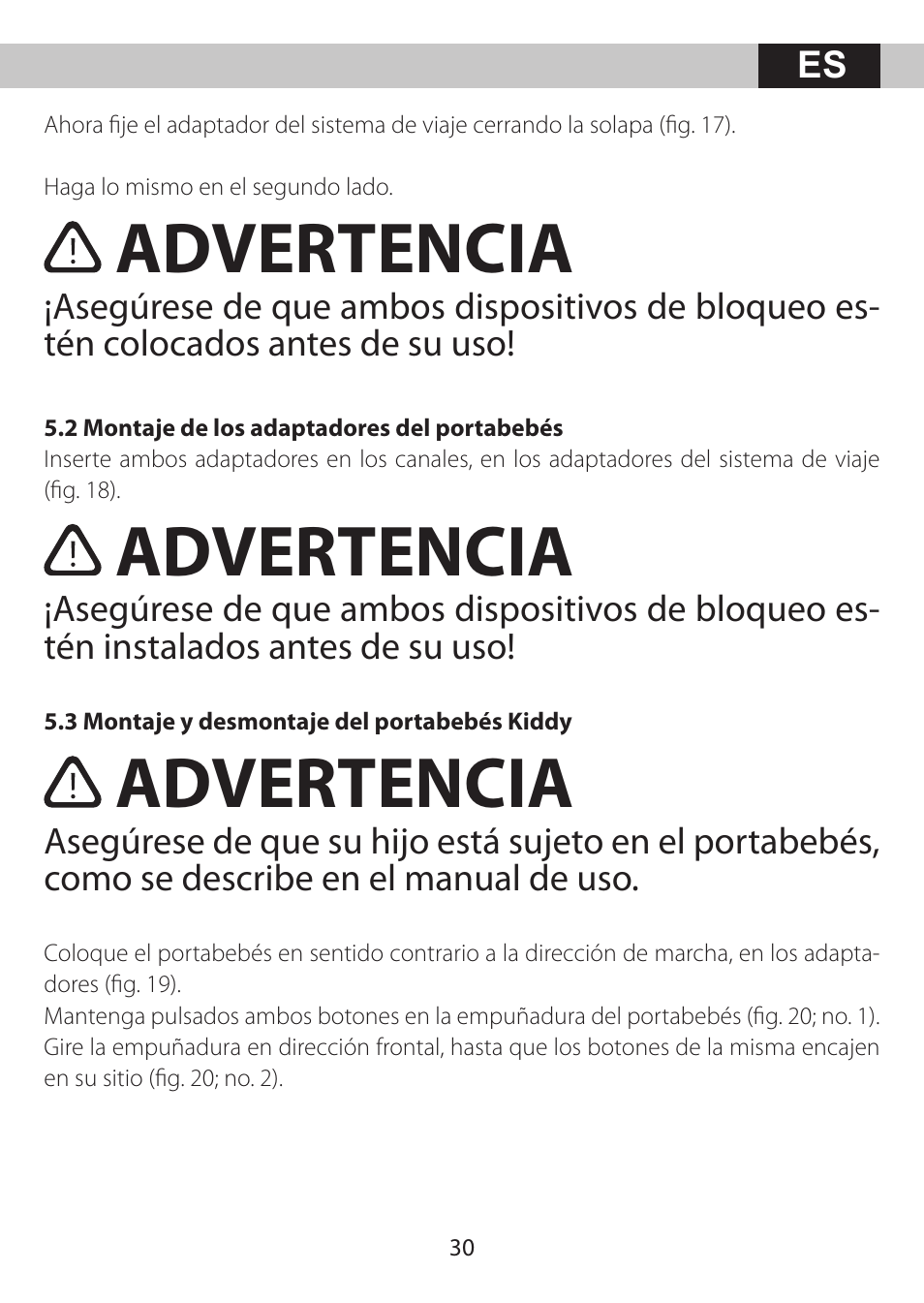 Advertencia | Kiddy City'n move User Manual | Page 30 / 35
