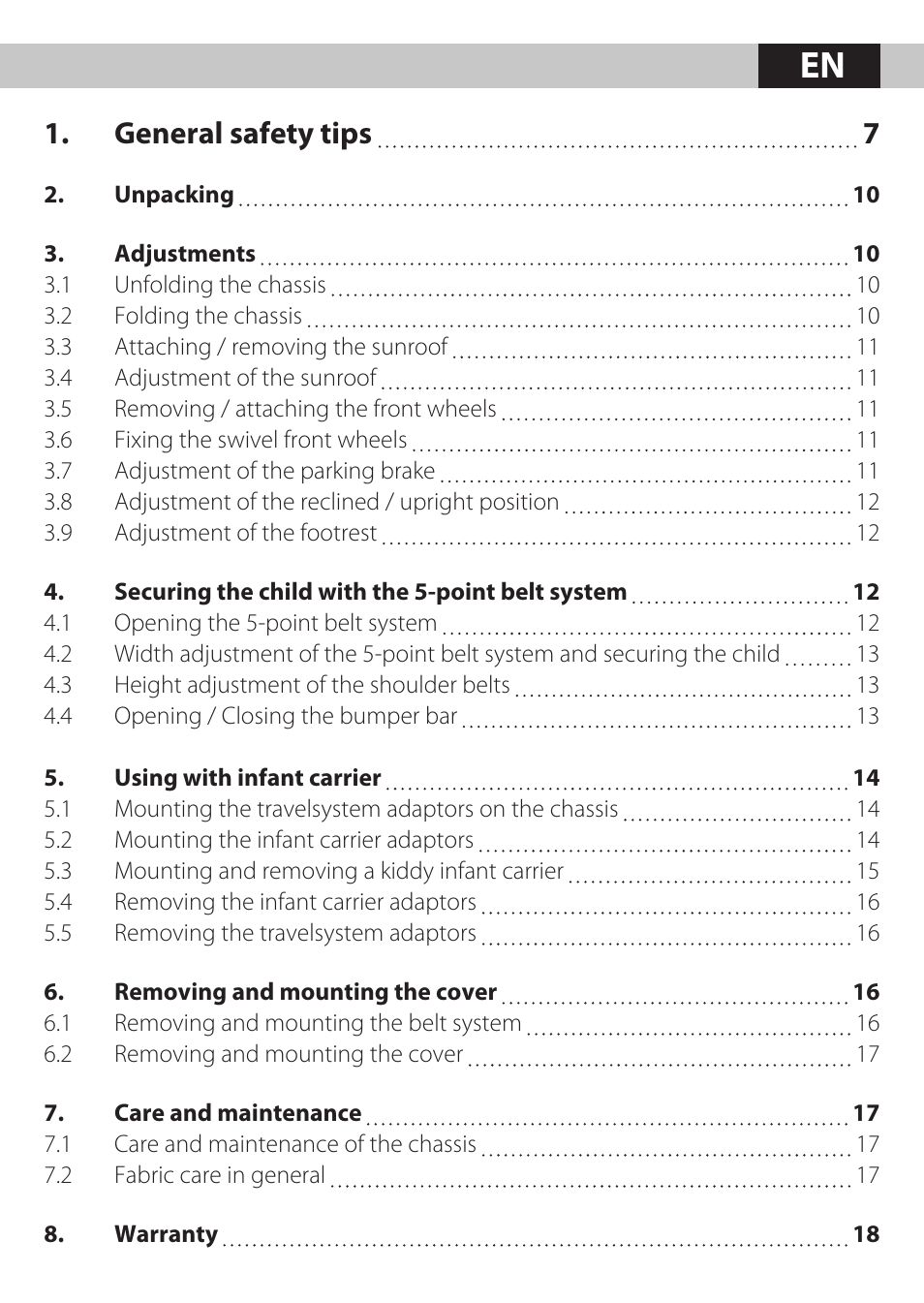 General safety tips 7 | Kiddy City'n move User Manual | Page 6 / 35