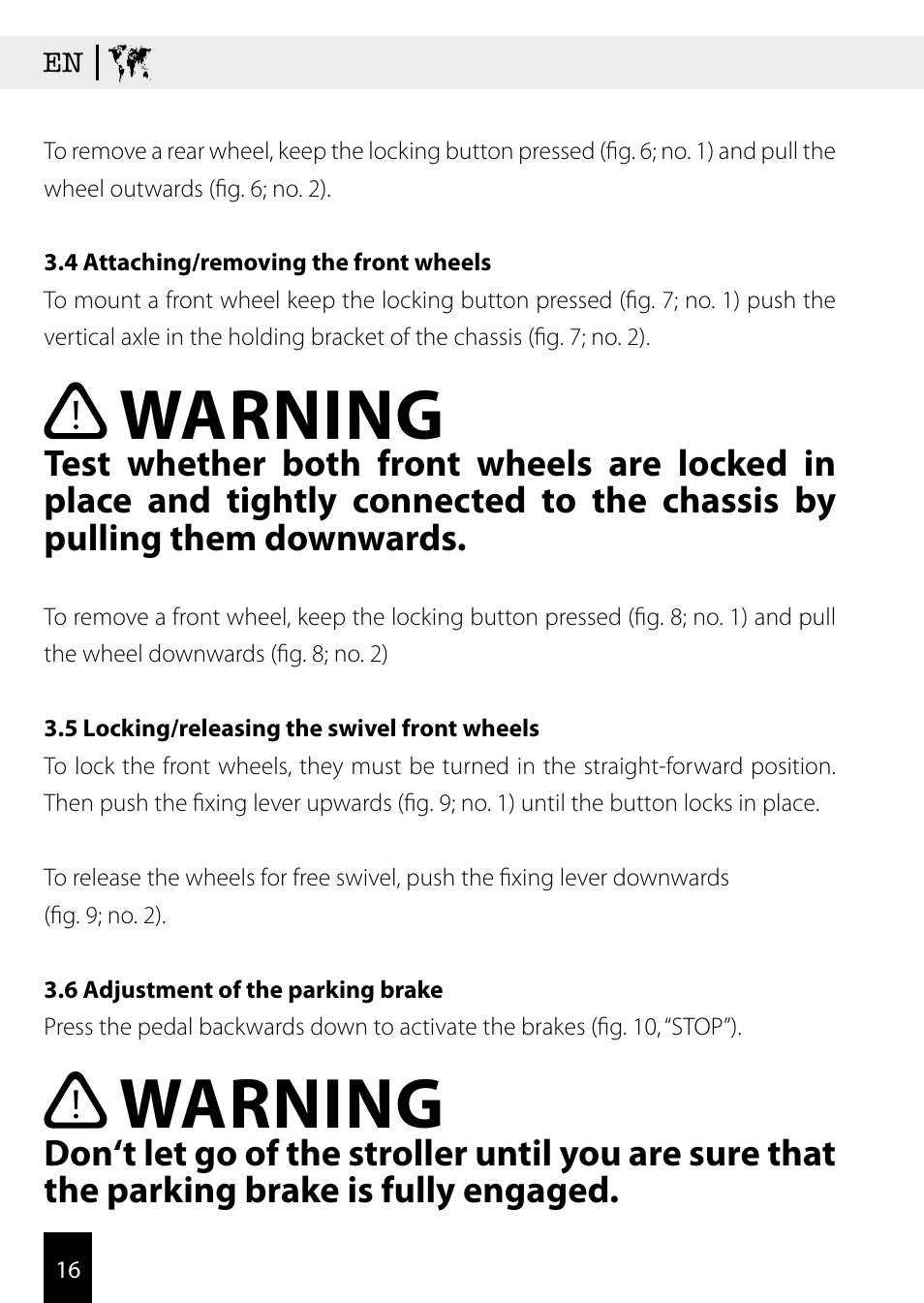 Warning | Kiddy Click'n move 3 User Manual | Page 16 / 59