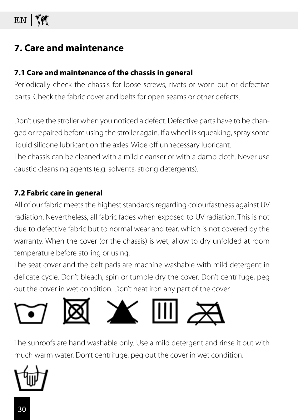 Care and maintenance | Kiddy Click'n move 3 User Manual | Page 30 / 59