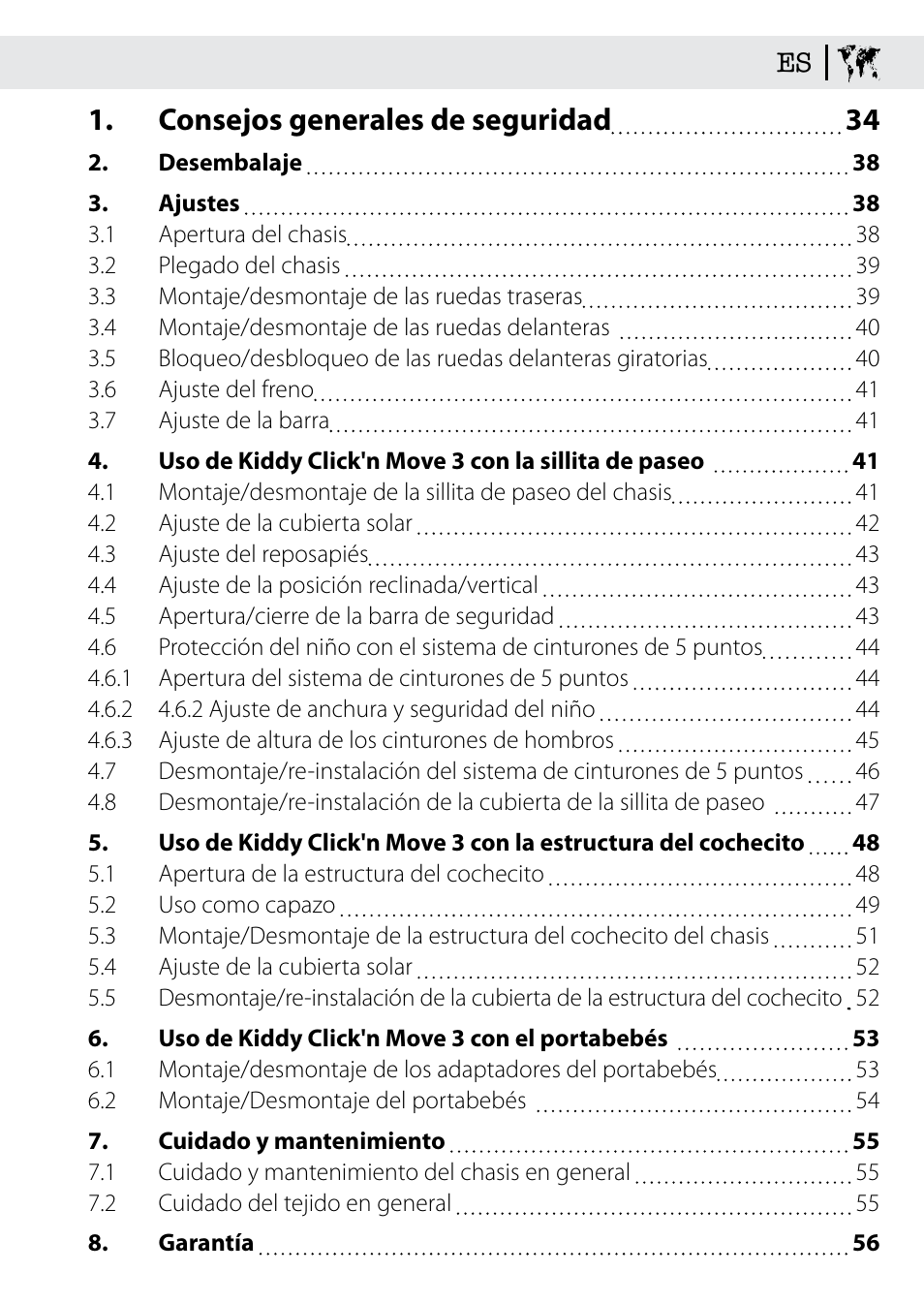 Consejos generales de seguridad | Kiddy Click'n move 3 User Manual | Page 33 / 59