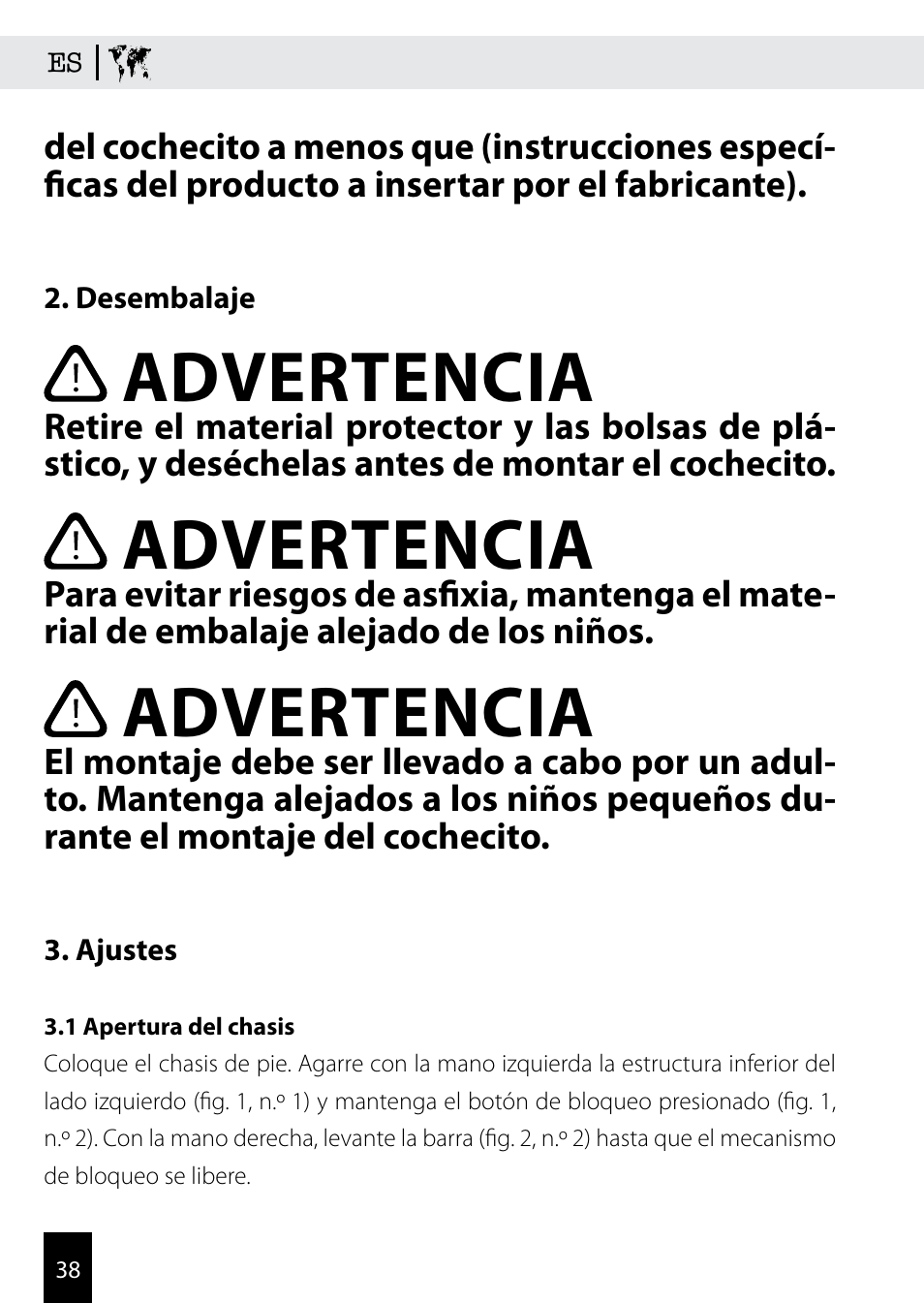 Advertencia | Kiddy Click'n move 3 User Manual | Page 38 / 59