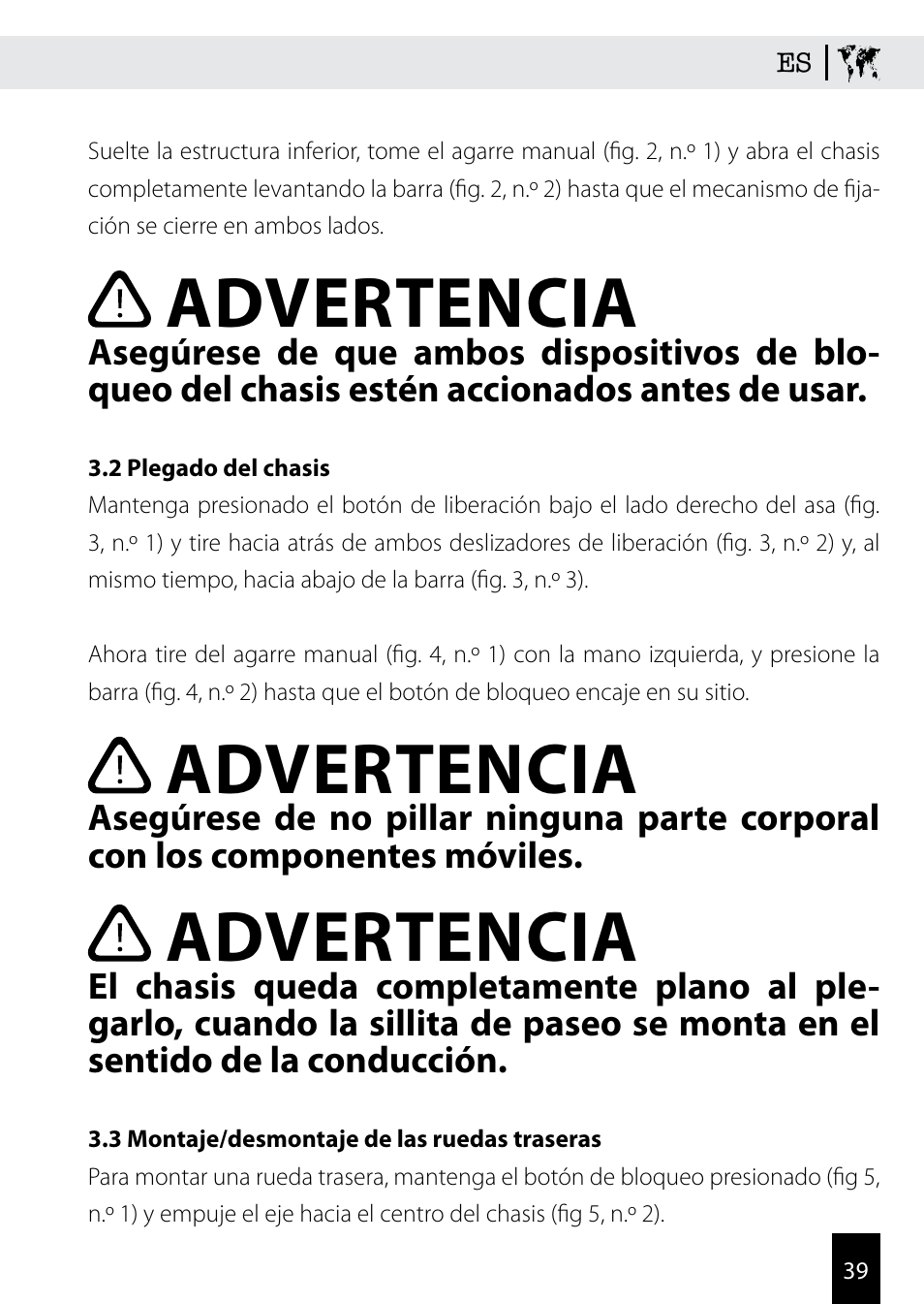 Advertencia | Kiddy Click'n move 3 User Manual | Page 39 / 59