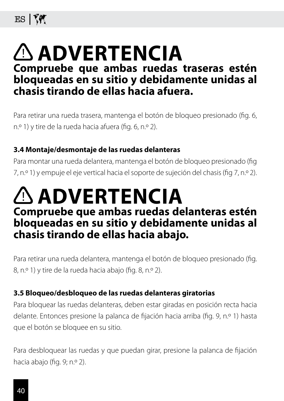 Advertencia | Kiddy Click'n move 3 User Manual | Page 40 / 59