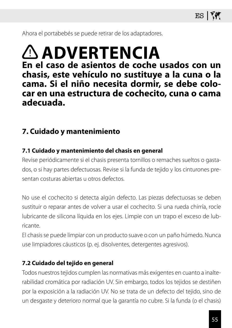 Advertencia | Kiddy Click'n move 3 User Manual | Page 55 / 59