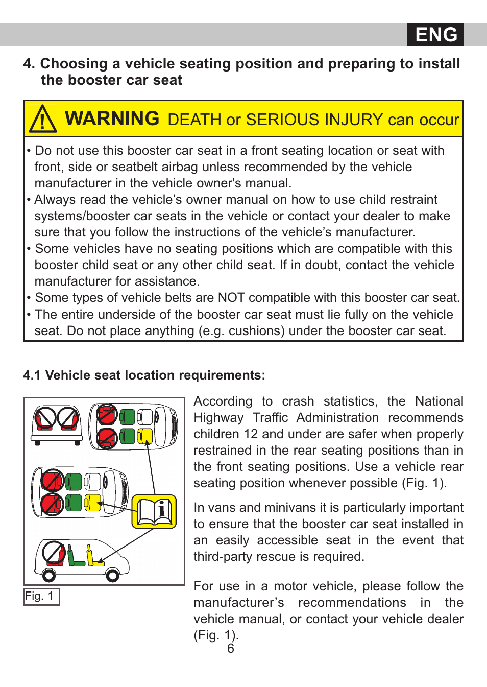 Warning, Death or serious injury can occur | Kiddy Cruiserfix Pro User Manual | Page 7 / 24