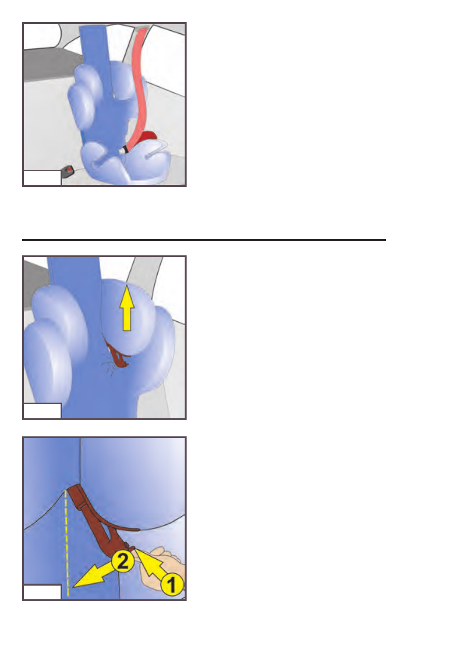 Place shoulder belt through shoulder belt guide | Kiddy World plus User Manual | Page 33 / 44
