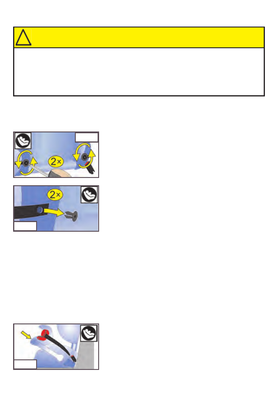 Warning, 2 assembling the protection shield, Death or serious injury can occur | Kiddy World plus User Manual | Page 38 / 44