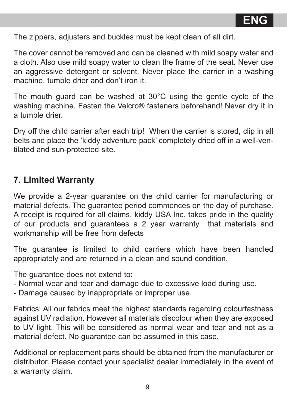Kiddy adventure pack User Manual | Page 12 / 21
