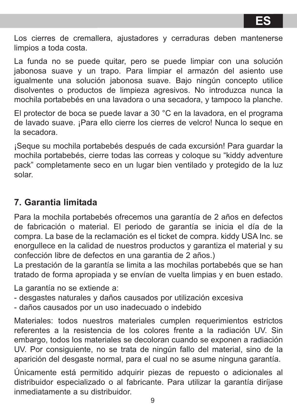 Kiddy adventure pack User Manual | Page 20 / 21