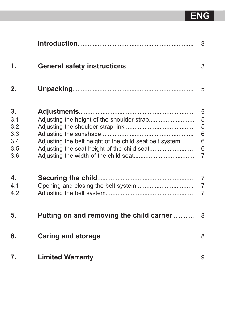 Kiddy adventure pack User Manual | Page 5 / 21
