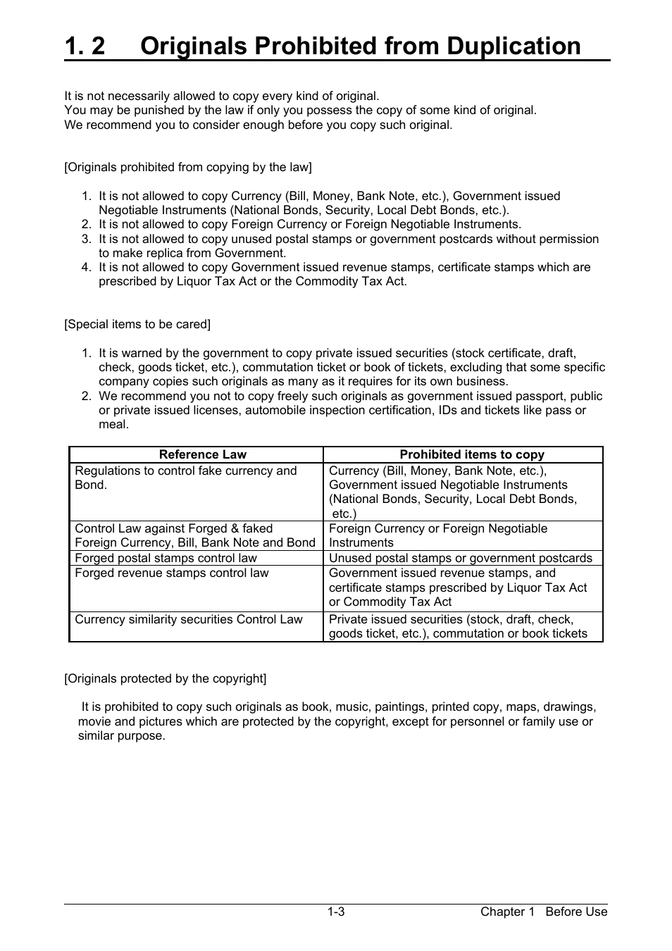 2 originals prohibited from duplication | KIP 7170K User Manual | Page 10 / 75