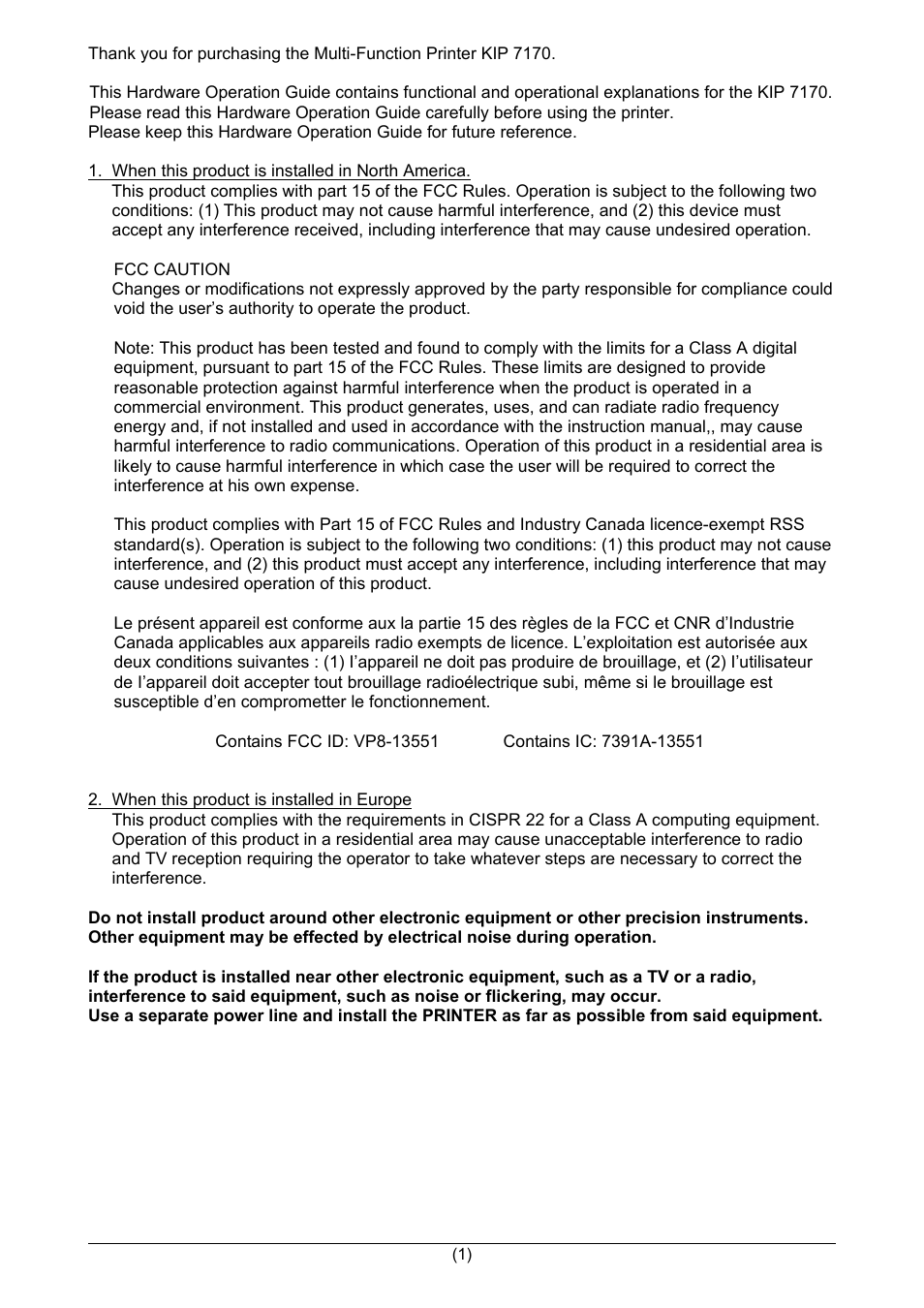 KIP 7170K User Manual | Page 2 / 75