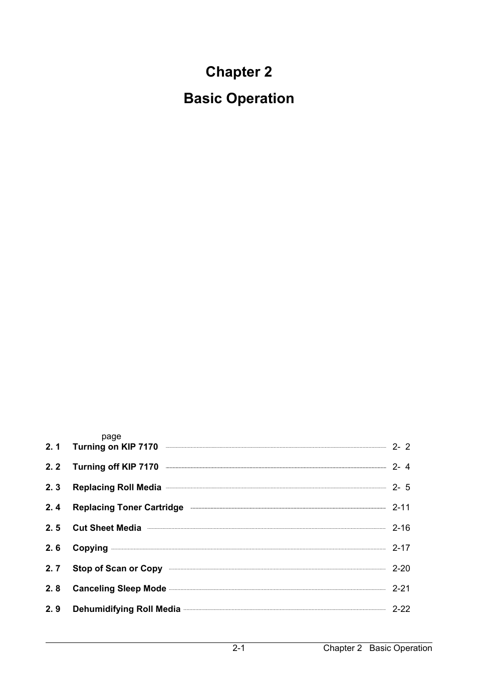 Chapter 2 basic operation, Chapter 2, Basic operation | KIP 7170K User Manual | Page 25 / 75
