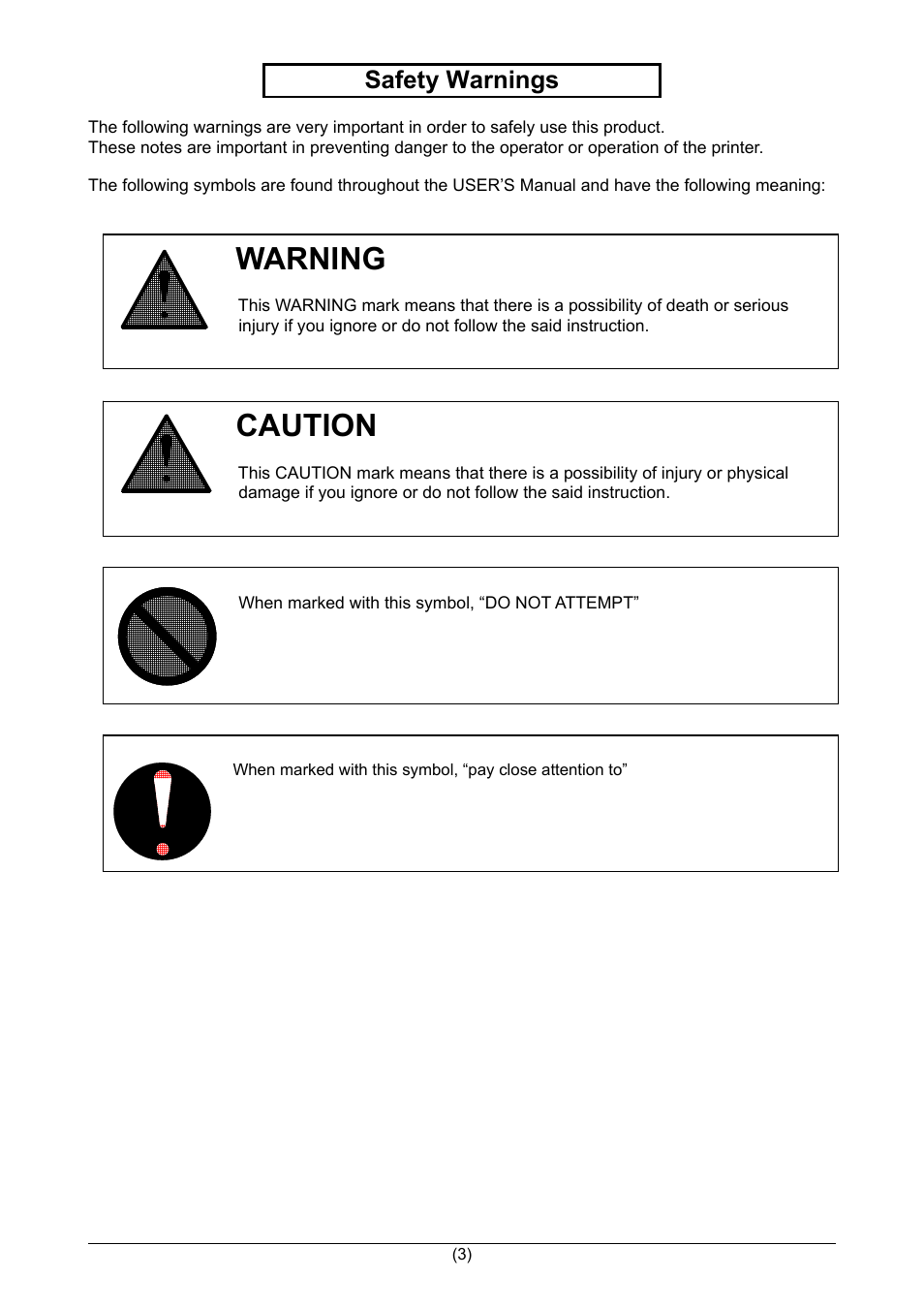 Safety warnings, Warning, Caution | KIP 7170K User Manual | Page 4 / 75