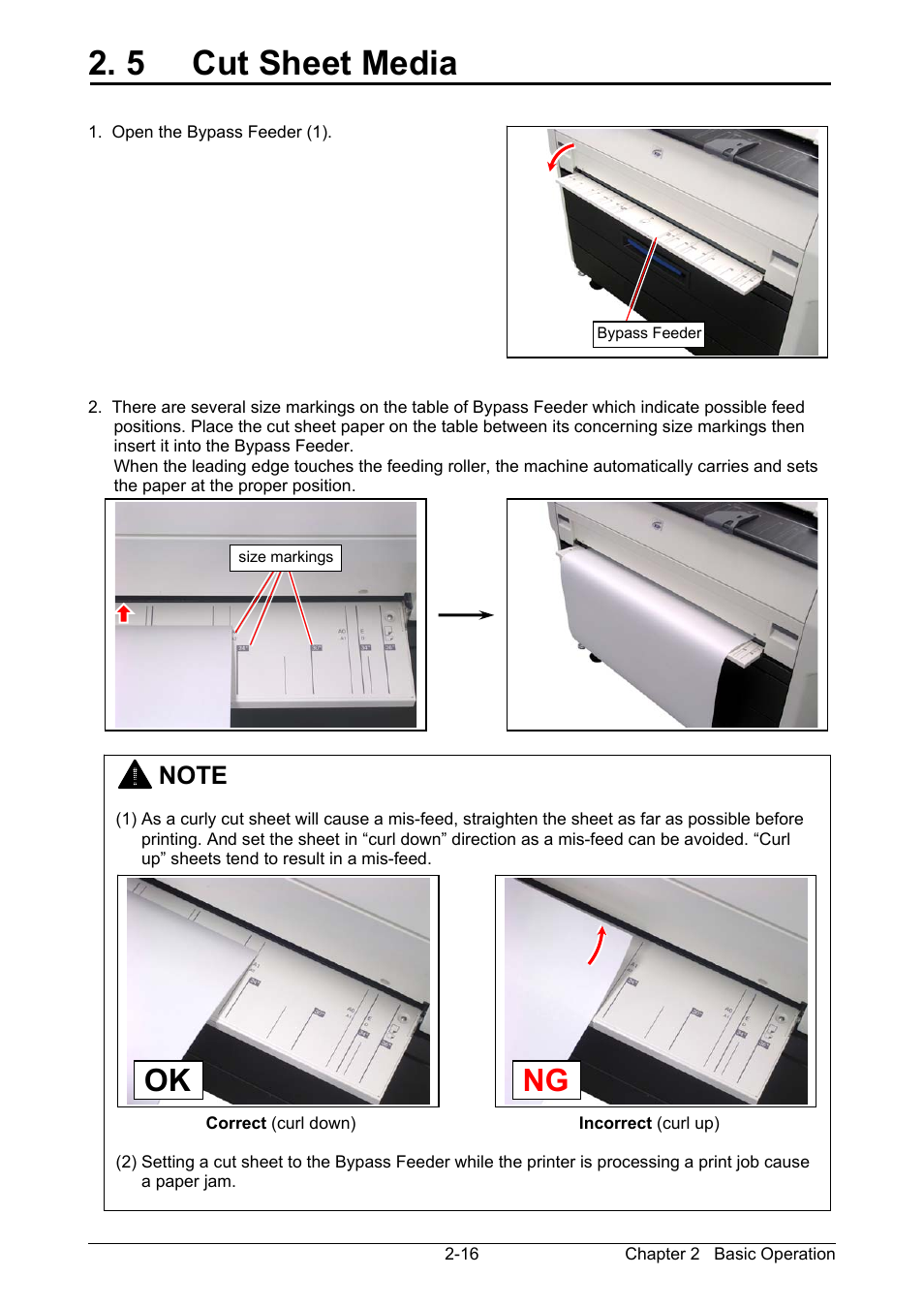 5 cut sheet media, Ok ng | KIP 7170K User Manual | Page 40 / 75