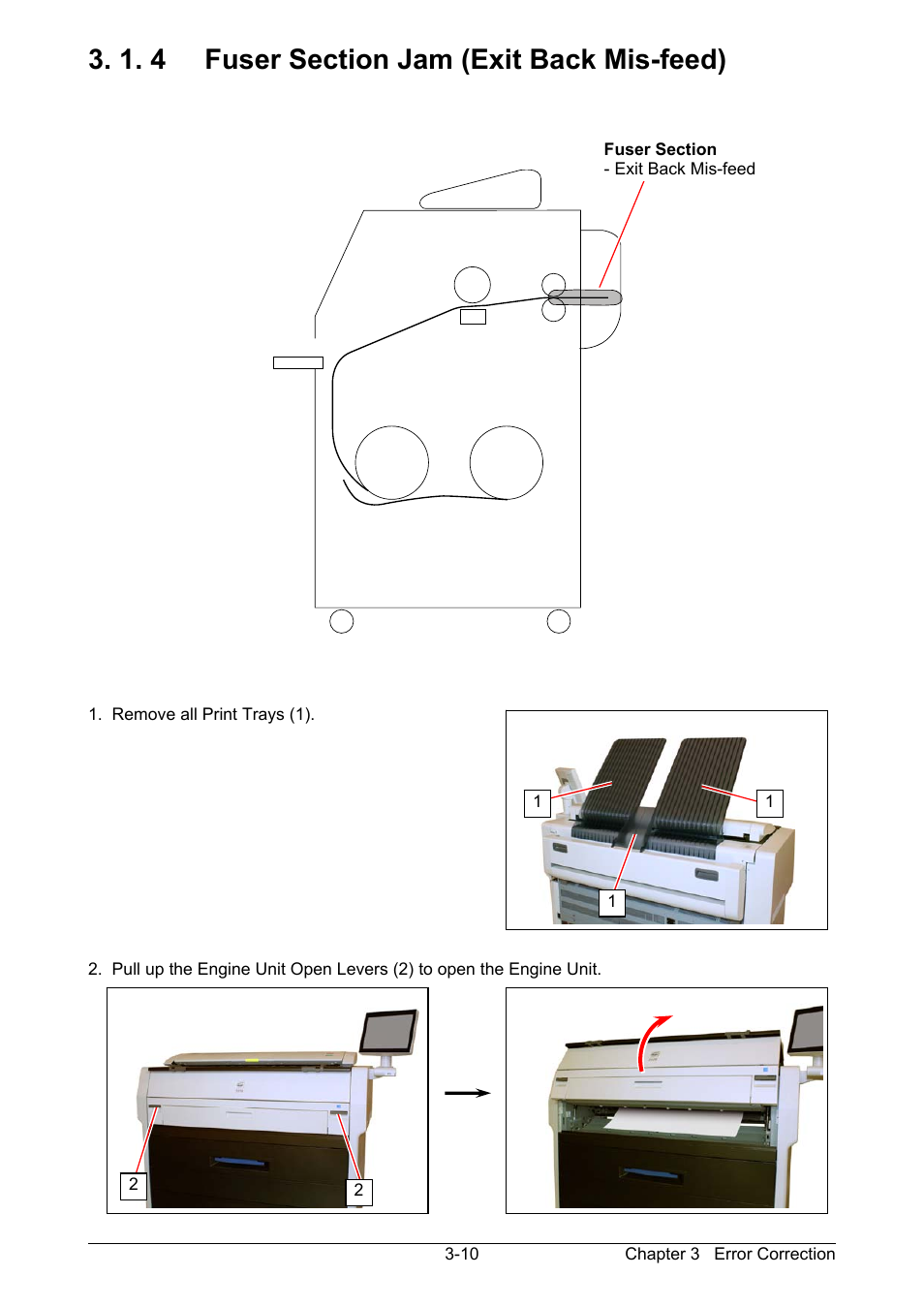 1. 4 fuser section (exit back mis-feed) | KIP 7170K User Manual | Page 56 / 75