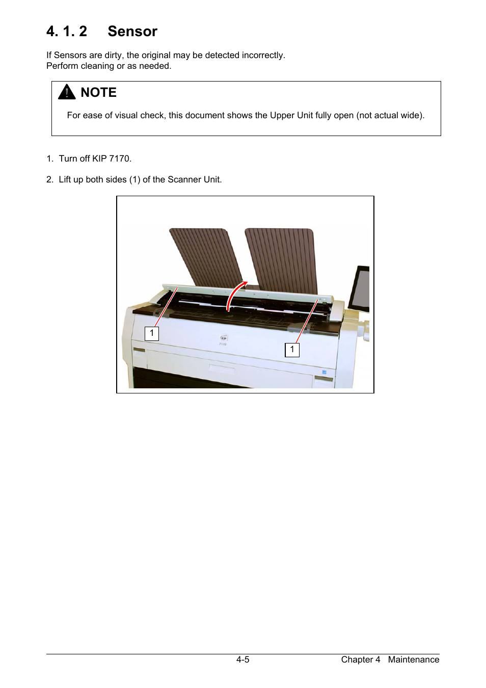 1. 2 sensor | KIP 7170K User Manual | Page 72 / 75