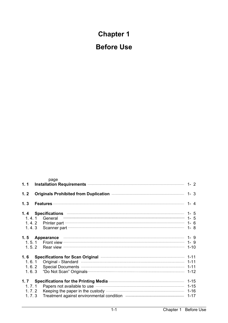 Chapter 1 before use, Chapter 1, Before use | KIP 7170K User Manual | Page 8 / 75