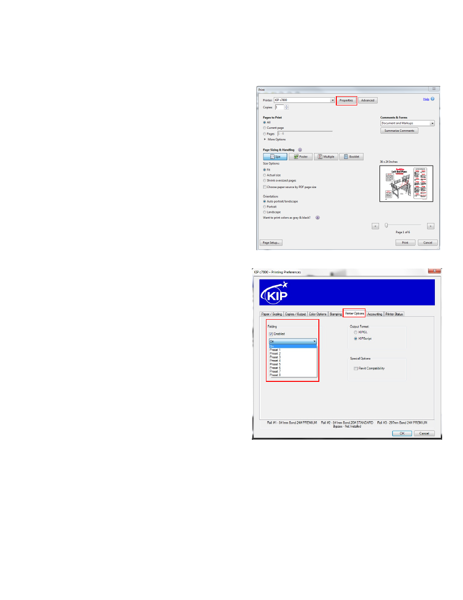 Kip windows driver and folding | KIP KIPFold 1000 User Manual | Page 18 / 20