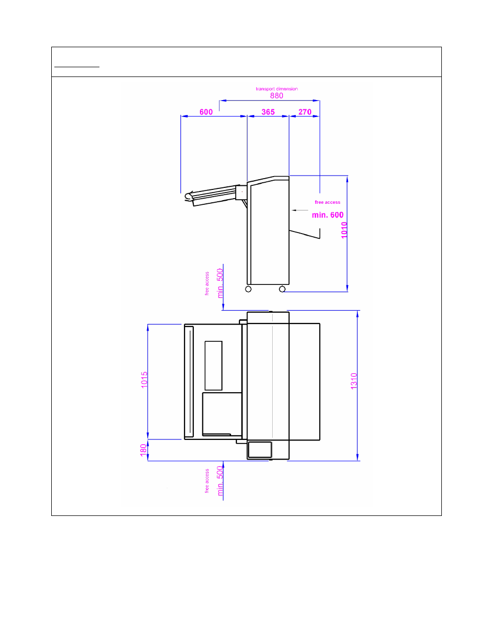 Dimensions | KIP KIPFold 1000 User Manual | Page 5 / 20