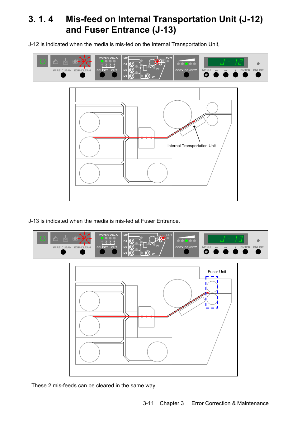 Chapter 3 error correction & maintenance 3-11 | KIP 9900 User Manual | Page 115 / 139