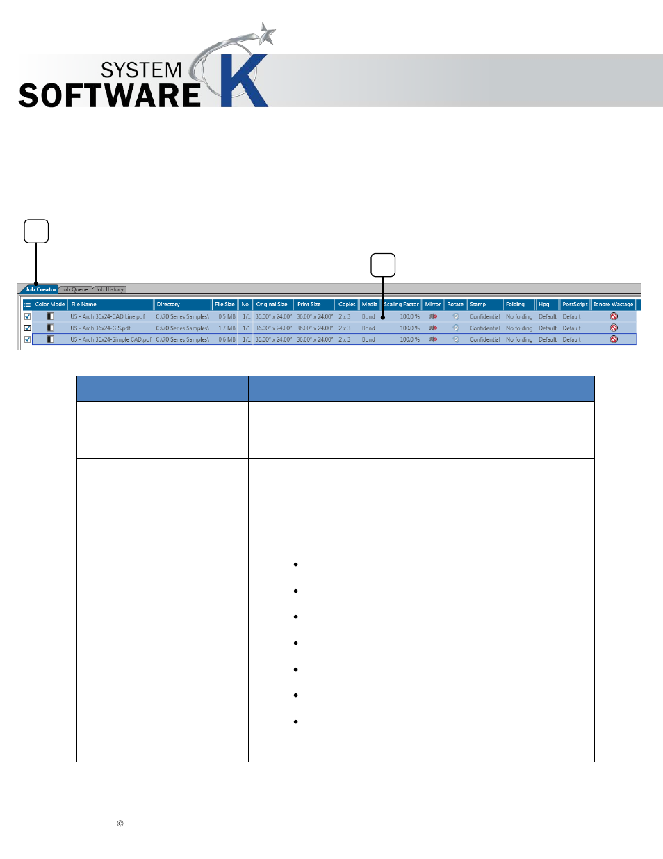 7 job creator, Job creator, Kip print pro user guide | KIP PrintPro User Manual | Page 14 / 102