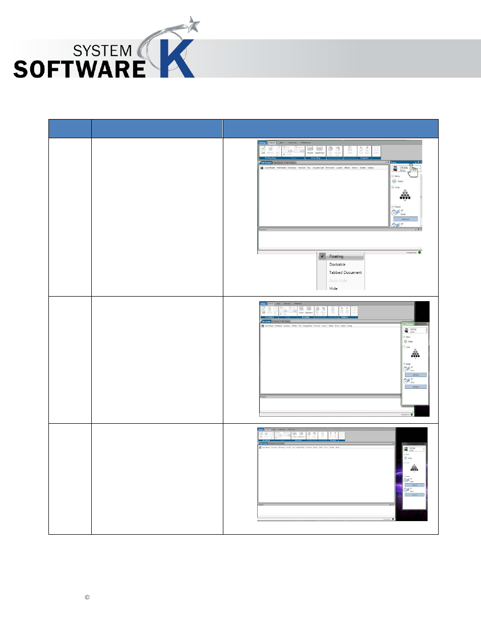 2 floating, Kip print pro user guide | KIP PrintPro User Manual | Page 19 / 102