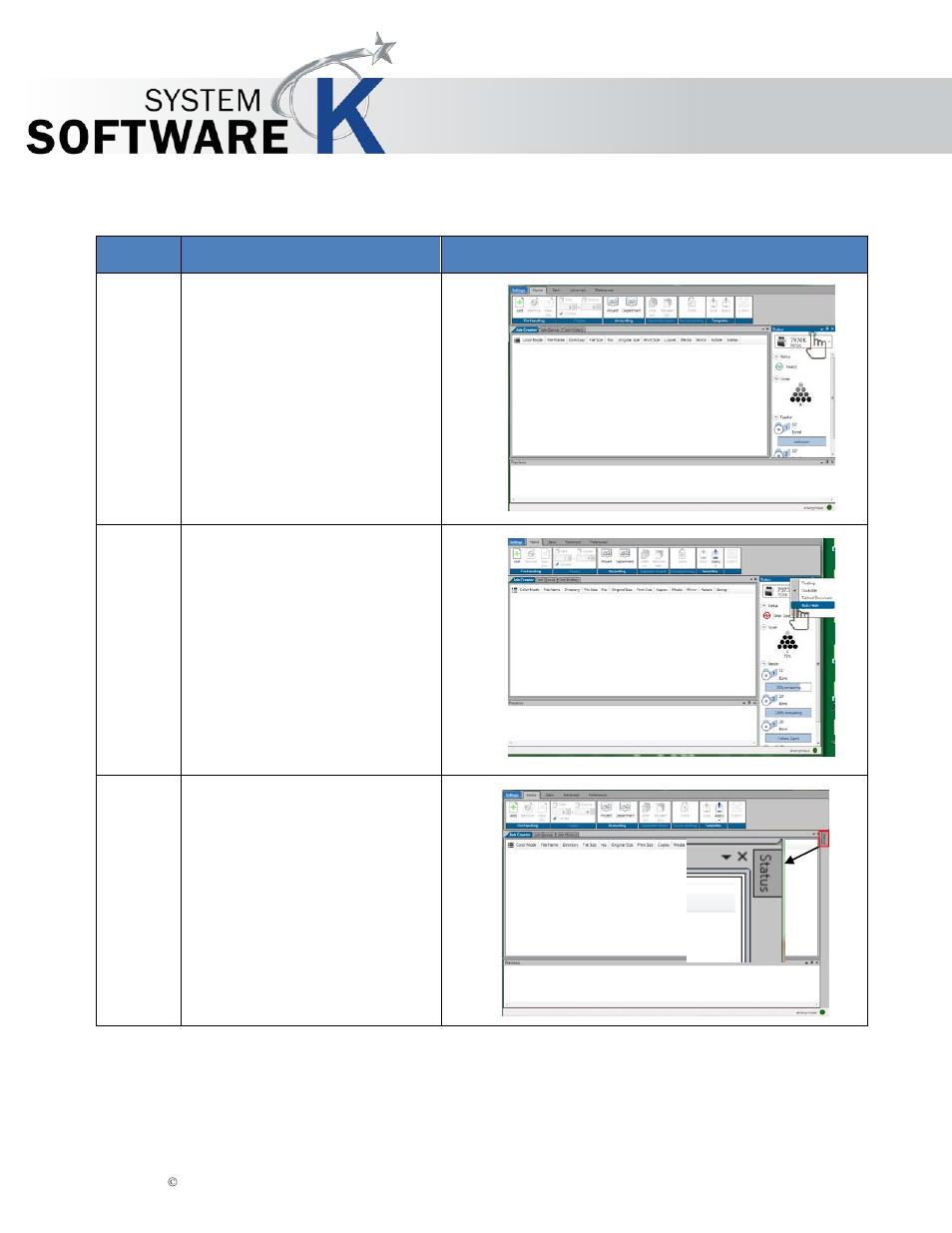 4 auto hide, Kip print pro user guide | KIP PrintPro User Manual | Page 21 / 102