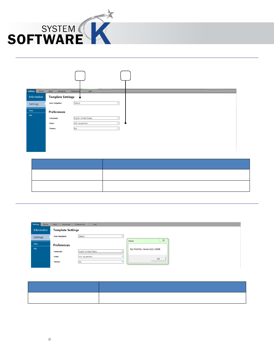 1 settings, 2 help, Settings | Help, Kip print pro user guide | KIP PrintPro User Manual | Page 30 / 102