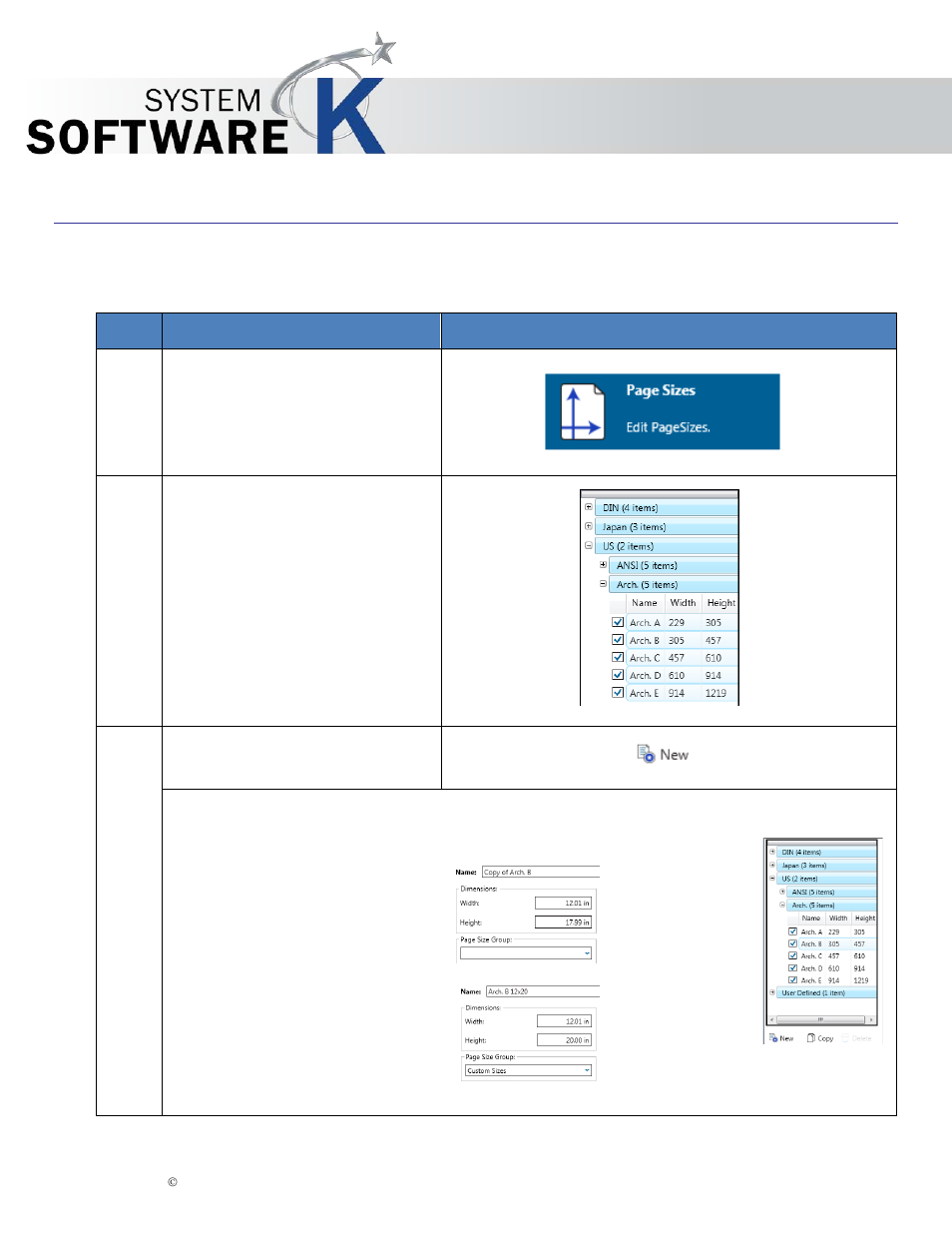 Kip print pro user guide, 7 page sizes | KIP PrintPro User Manual | Page 53 / 102