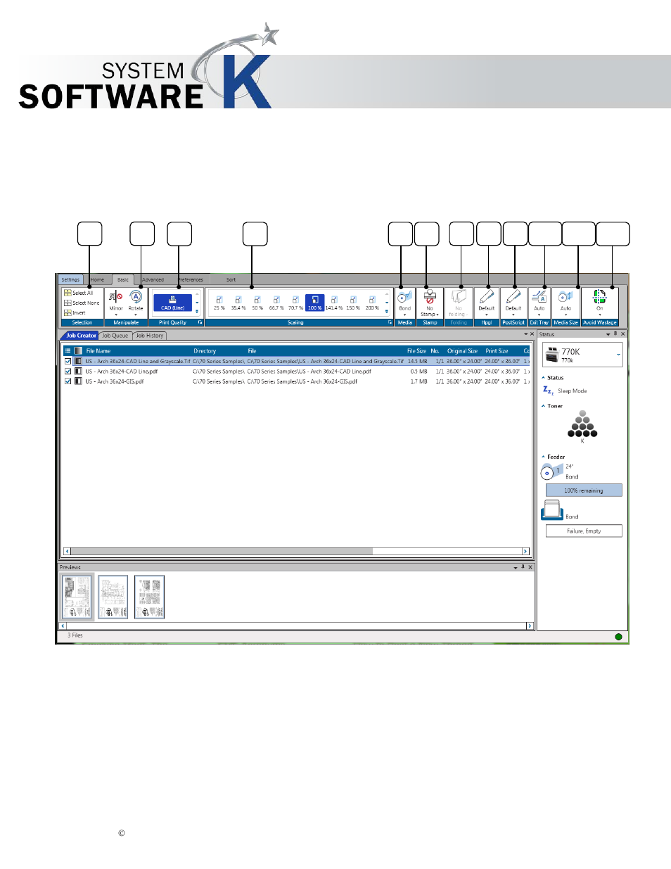 3 basic tab, Kip print pro user guide | KIP PrintPro User Manual | Page 7 / 102