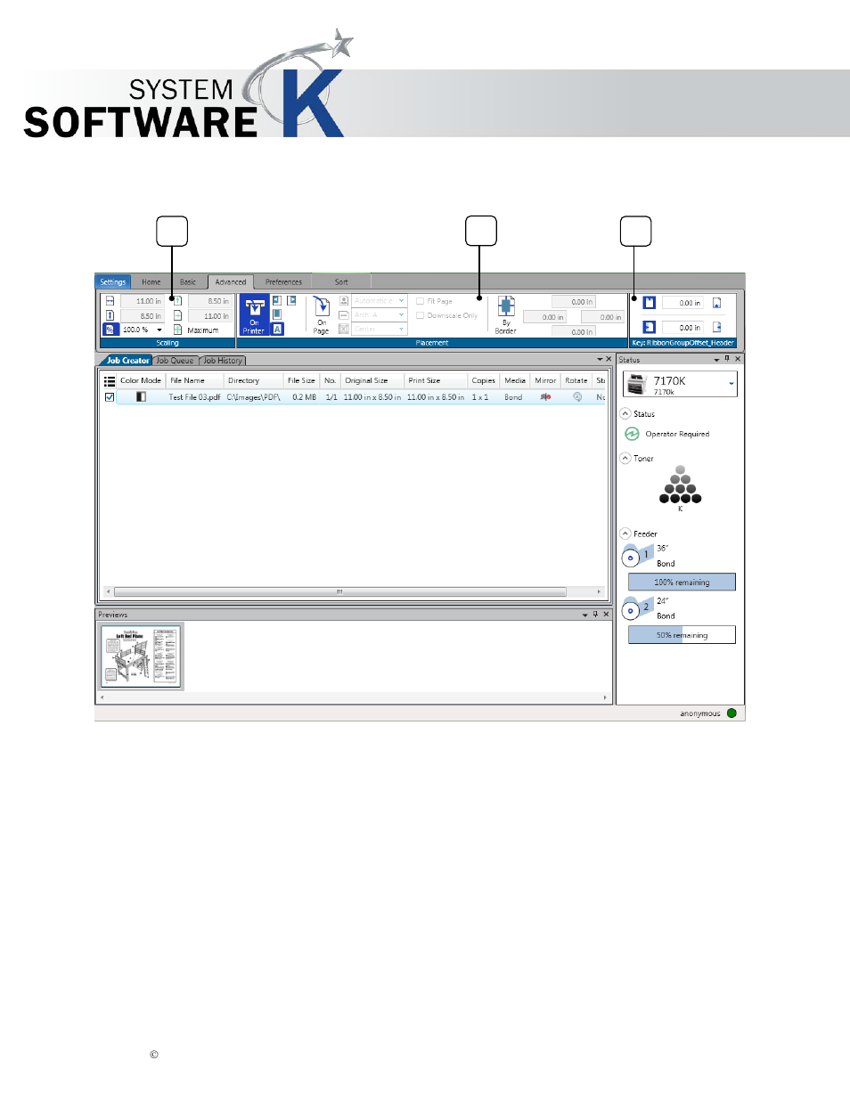 4 advanced tab, Kip print pro user guide | KIP PrintPro User Manual | Page 9 / 102
