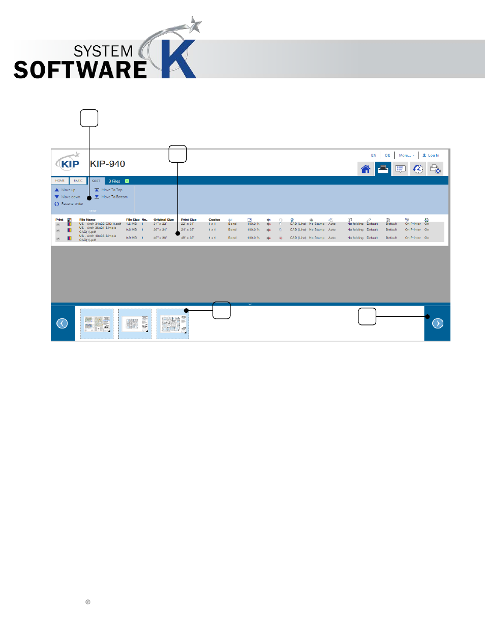 3 sort tab | KIP PrintPro.Net User Manual | Page 22 / 101
