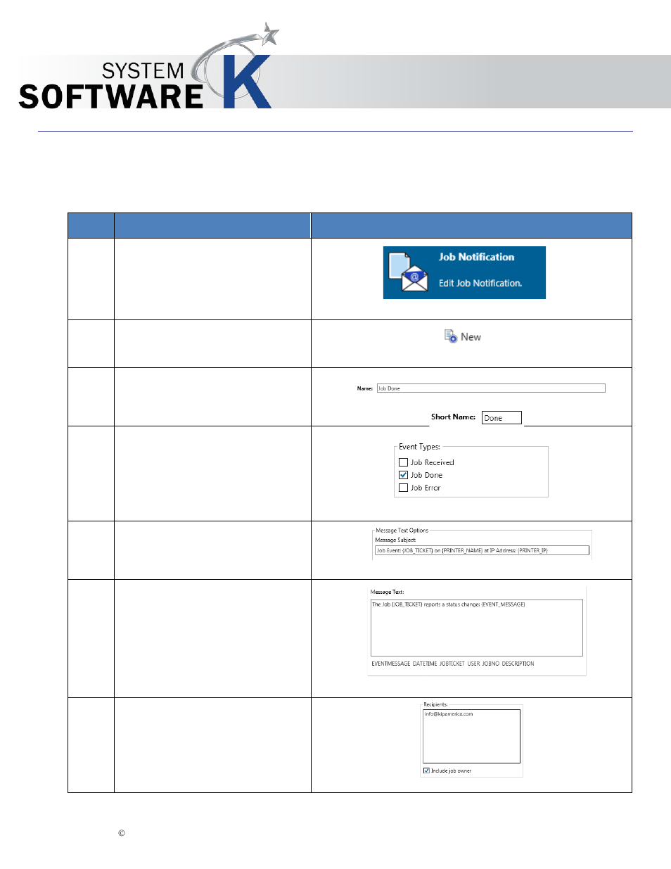 2e job notification | KIP PrintPro.Net User Manual | Page 75 / 101