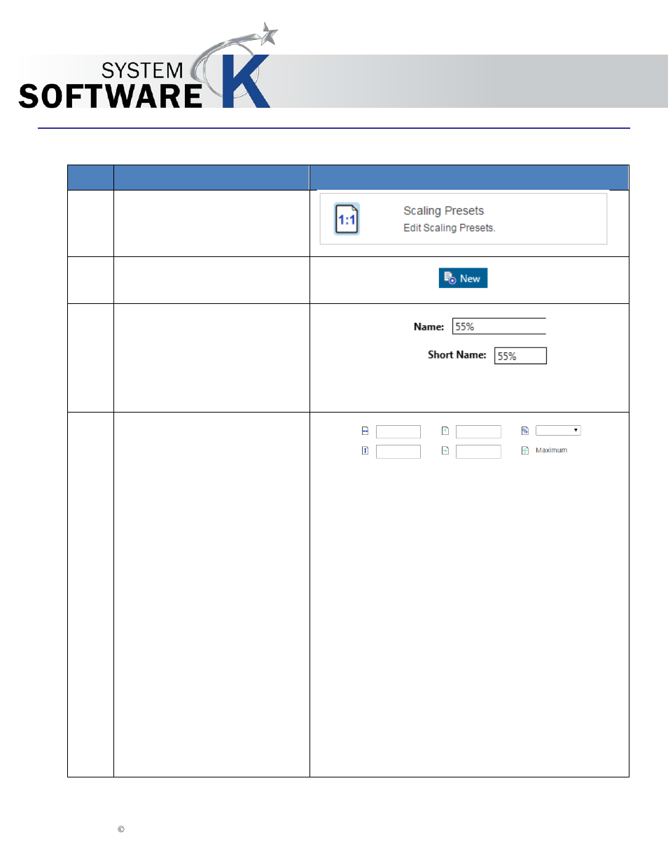 2g scaling presets | KIP PrintPro.Net User Manual | Page 79 / 101