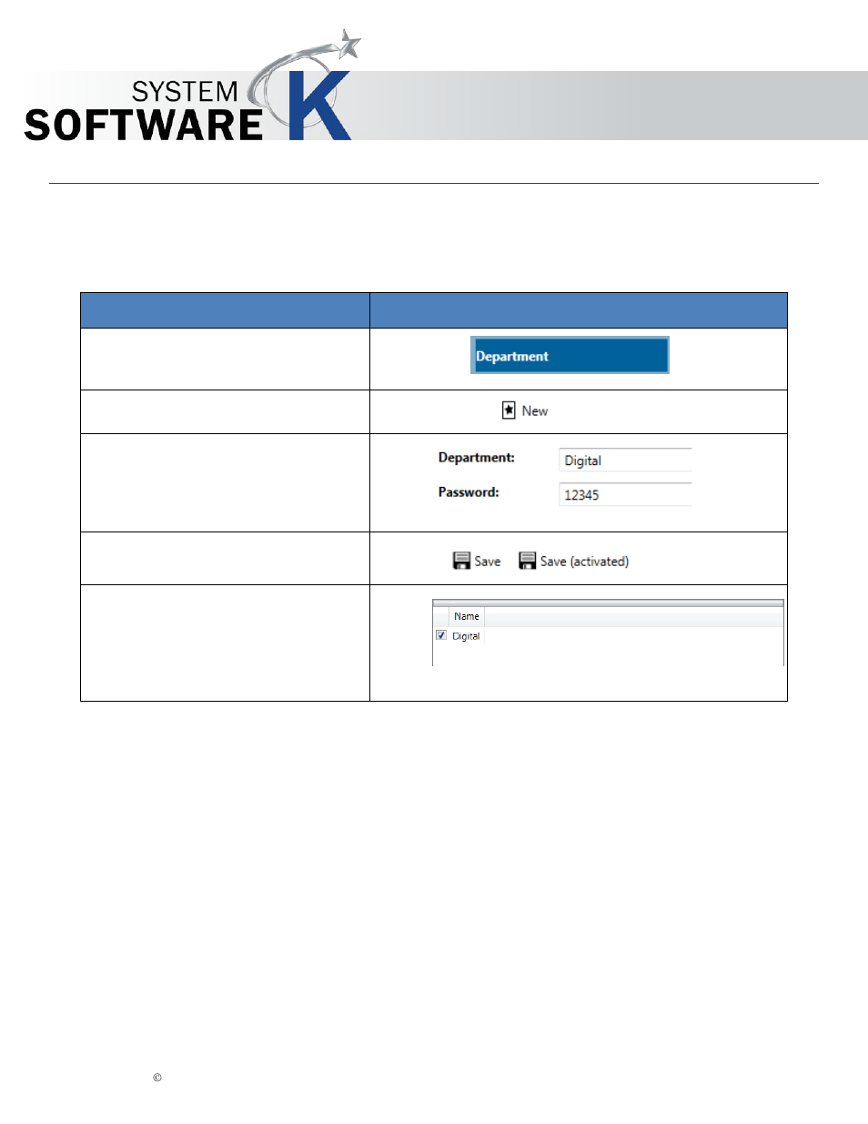 4 creating department numbers, Kip accounting center user guide | KIP Accounting Center User Manual | Page 20 / 21