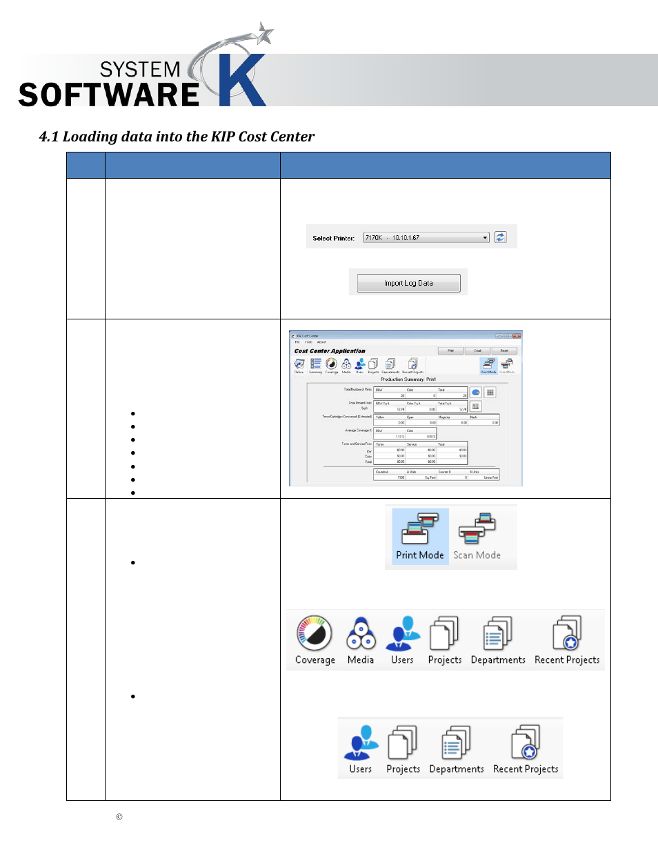 1 loading data into the kip cost center, Kip cost center user guide | KIP Cost Center User Manual | Page 12 / 31
