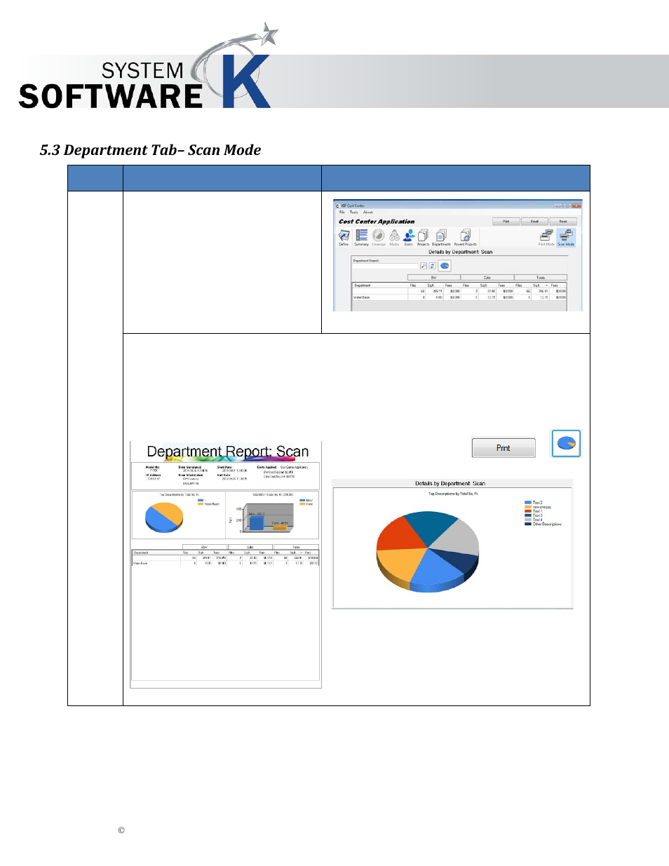 3 department tab– scan mode, Kip cost center user guide | KIP Cost Center User Manual | Page 23 / 31